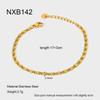 Hot Sale 18k Gold Plated Back Plain Chain Stainless Steel Bracelet Necklace Fashion Versatile Stacked Jewelry Set