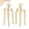 New Tassel Pendant Earrings Luxury Bridal Dress Shining Full Diamond Earrings Earrings Ladies Silver less