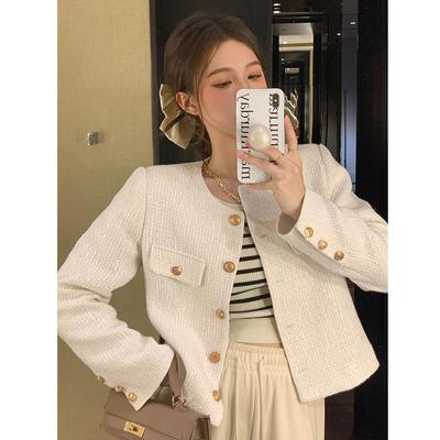 Short Small Fragrant Jacket for Women's Spring and Autumn New French Street-fried Temperament Versatile Top for Women