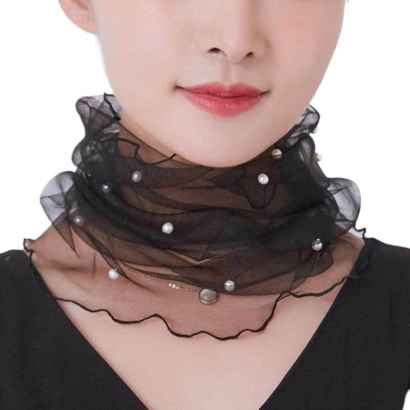 1 Stück Eleganter Transparenter Damen Schal Netz Halsketten Schal Kreis Schal Für Herbst Kleidung Accessoires