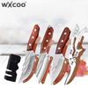 WXCOO Handgeschmiedetes Metzger-Messer-Set Schneidebrett Edelstahl Ausbeinmesser Küchen-Kochmesser Holzgriff BBQ-Messer