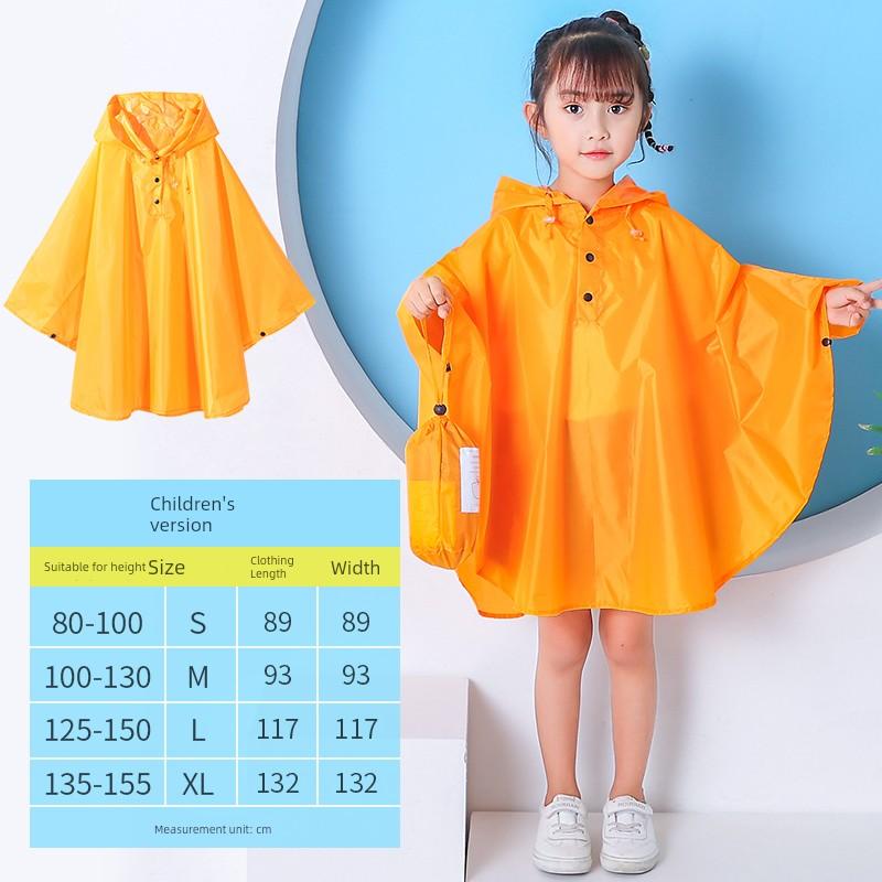 Children's Cloak Plus Size Raincoat Can Be Backpack Boy Girl Baby Fashion Cute Student Children Playing with Water Poncho