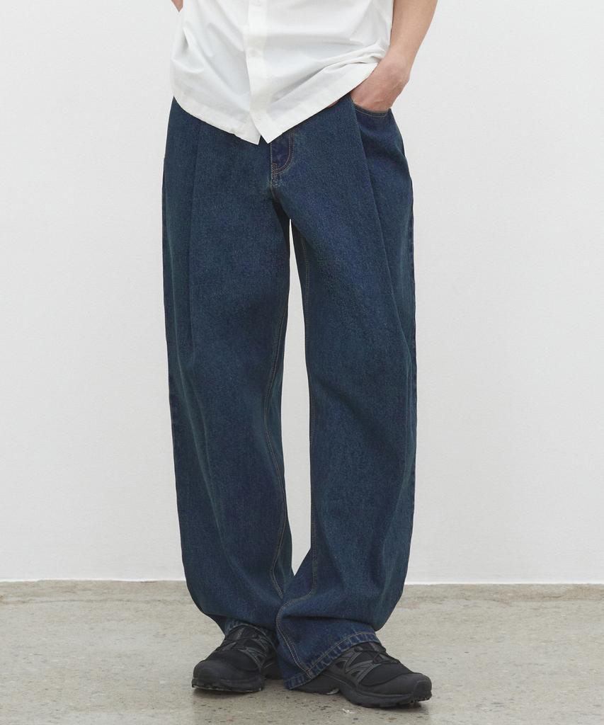 DECET Deep Pleats Wide Jeans Dcpt030Ylblue