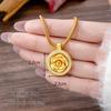 Ancient Gold Sand Eight-Treasure Compass Blessing Necklace - Chinese Retro Copper Alloy Jewelry