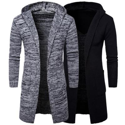 Nuevo Cárdigan de Punto Grueso con Capucha para Hombre, Casual, Invierno, Cálido, Color Sólido, Manga Larga, Bolsillos, Abrigo