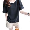2024 Women's Korean Solid Color Plus Size Short Sleeve T-Shirt