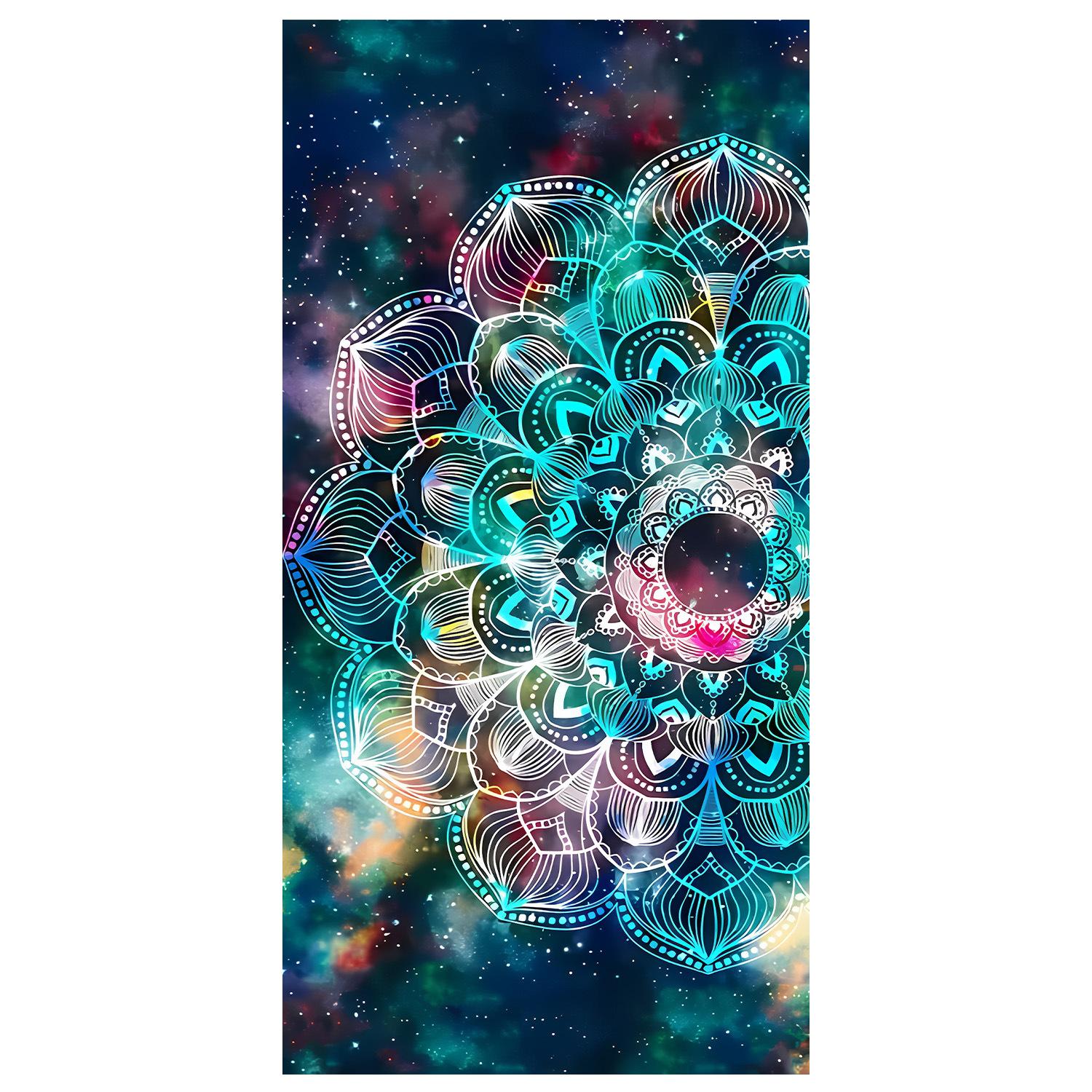 

Пляжное полотенце Mandala с цифровой печатью, впитывающее воду, быстросохнущее, для плавания, микрофибра, антистатическое, квадратное 50x100cm