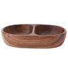 Wooden Salad Bowl Round and Oval Thickened Fruit Tray Wear-resistant Edge Divided Compartments Serving Platter Salad Storage