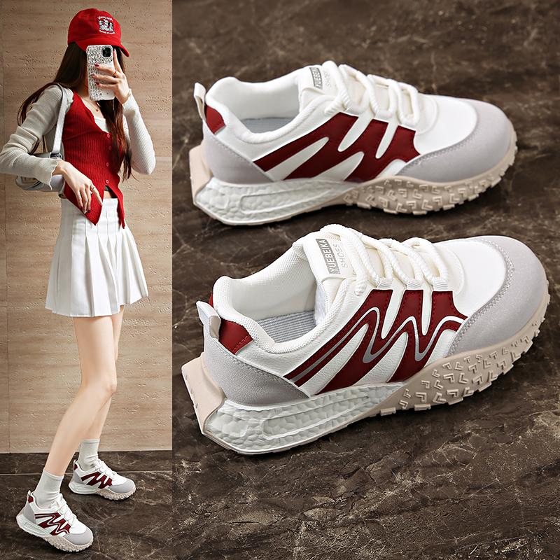 Fashion Spring Thick Bottom Women's Shoes 2025 Summer Casual Patchwork Leather Sneakers Casual Vulcanised Shoes Ladies Chaussure Femme