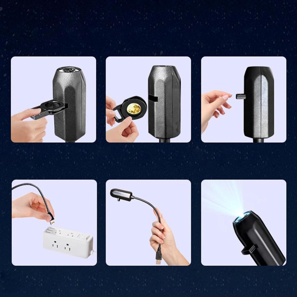 Christmas 360° Degree Rotating LED Projection Night Light Creative Holiday Lamp for Bedroom Wedding Camping Party Decoration