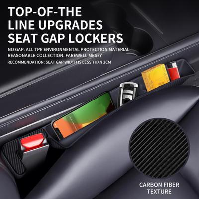 2Pcs Car Seat Gap Fillers Automotive Seat Organizer Large Capacity Easy Installation Universal Car Interior Seat Gap Storage Box