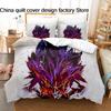 Bed linen 3Pcs Gurren Lagann Anime Bedding Set 3D Print Kamina Mecha Duvet Cover Pillowcases for Teens Fans Room Decor Gift