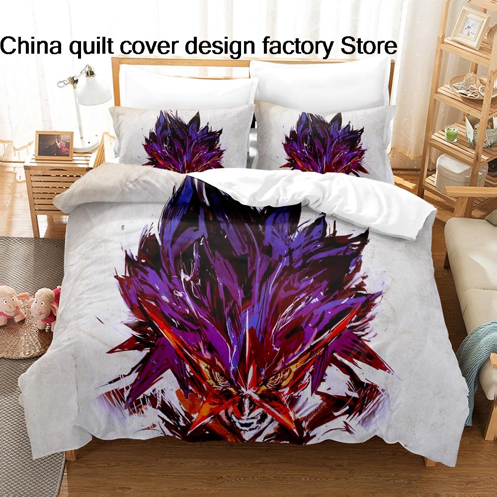 Bed linen 3Pcs Gurren Lagann Anime Bedding Set 3D Print Kamina Mecha Duvet Cover Pillowcases for Teens Fans Room Decor Gift