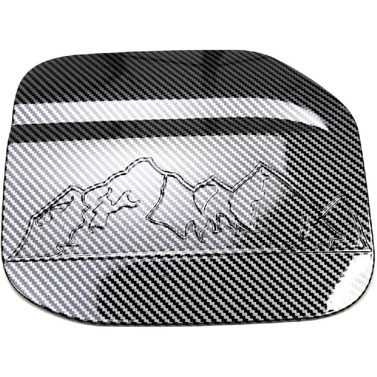 Fuel Tank Cap Compatible for Bronco 2021-2023 Replacement Trim Cover Fuel Filler Door Cap ABS Carbon Fibre Decoration Car Accessories(Bright carbon)