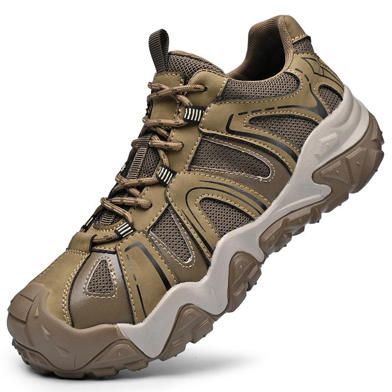 Fashion Outdoor Sports Soft Walking Footwear Hiking Shoes Outdoor Mens Sneakers Non-Slip Casual Leather Shoes Comfortable Driving Shoes