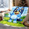 Bluey Pattern Blanket for Home Decoration, Bed, Sofa, Car Travel, Camping, Suitable for All Seasons, Birthday Christmas Gift