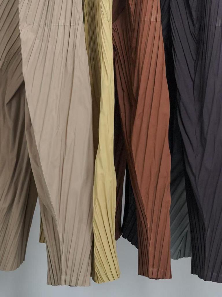 Miyake Women's Elastic Waist Pleated Harem Pants - Spring/Autumn Fashion Casual Lantern Style