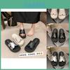 Elegant Summer Thick Sole Slide Sandals For Women In Silver Beige Black Colors With Round Toe Design For Beach And Skirt Outfits