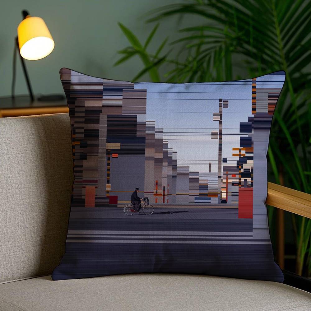 

Abstract World Premium Printing Pillow Case Anti-dustmite Invisible Zipper Sofa Bed 12x12Inch