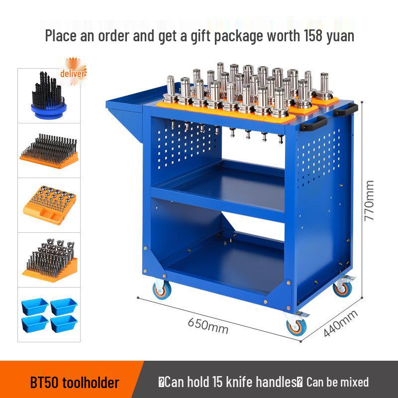 CNC Tool Holder Cart: BT50, BT40, HSK63 Spindle