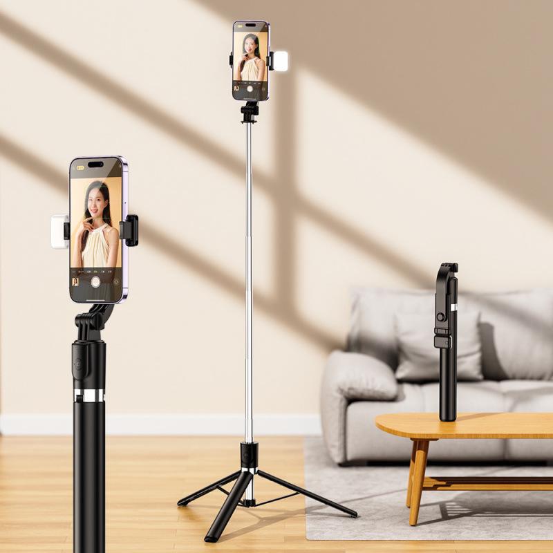 Portable Bluetooth Selfie Stick with Fill Light & Tripod