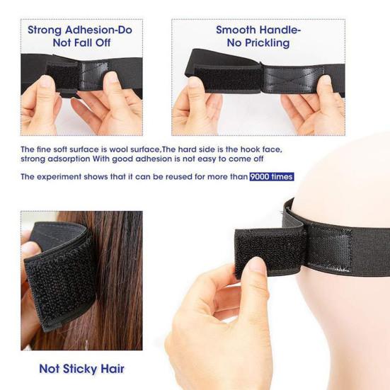 2Pcs Wig Band High Elasticity Fasten Wrap Band Lace Frontal Tape Wide Melt Edges for Adult