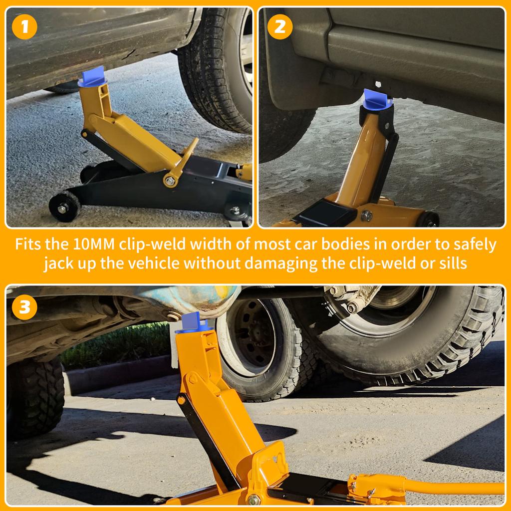 2PCS Magnetic Pinch Weld Jack Pad Universal Aluminium Profile Grooved Jack Adapter Stable and Nonslip for Most Model Automobile