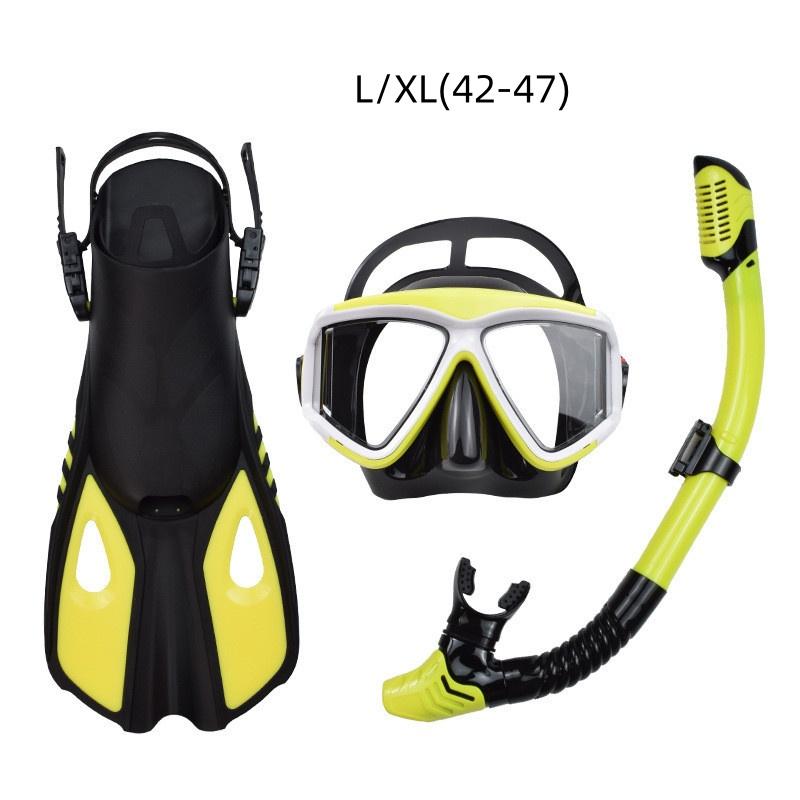 Anti Choking Dry Diving Face Mask Breathing Tube Fins Snorkeling Three Piece Set Outdoor Diving Sports Equipment Adult Diving Goggles Snorkeling Set