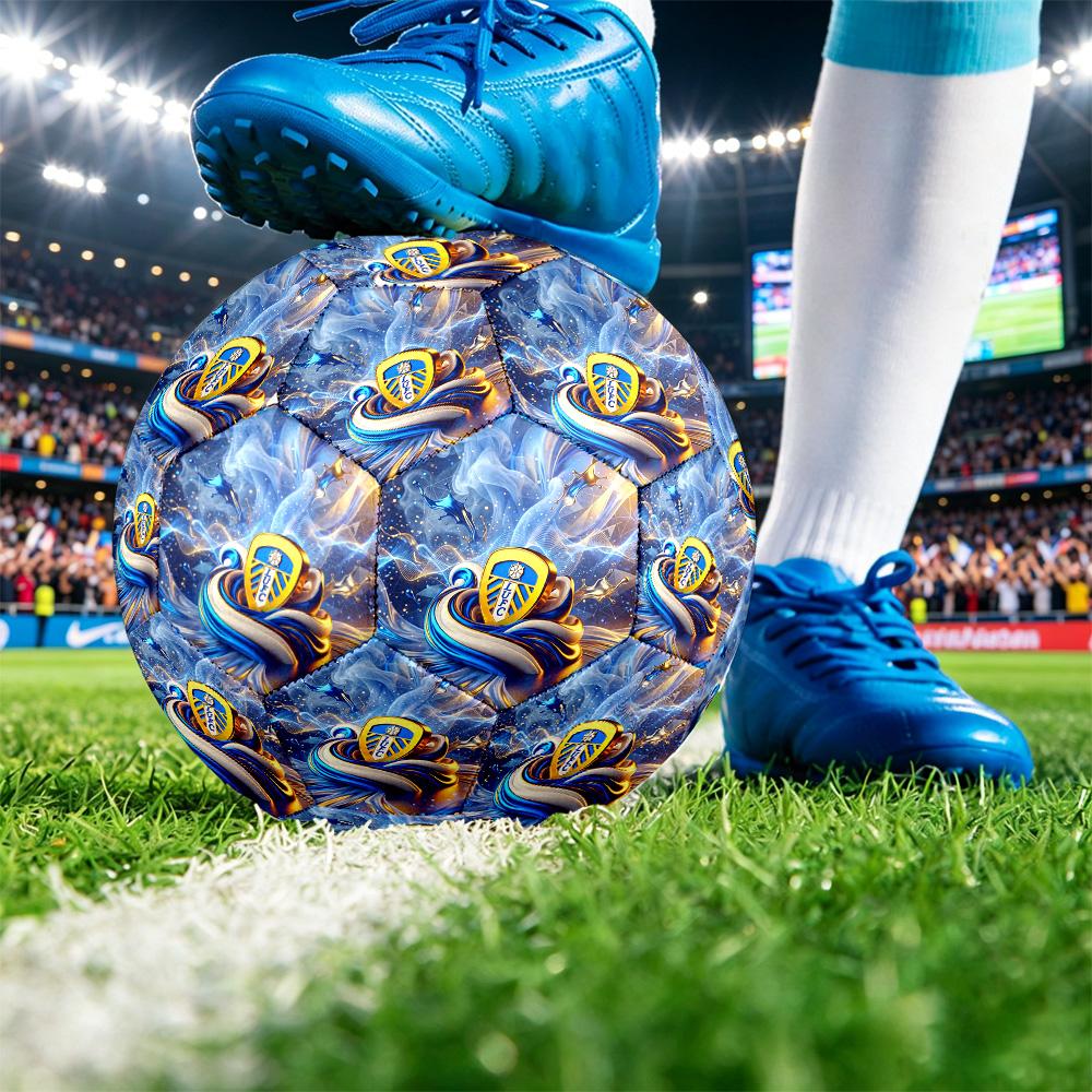 Leeds United FootballPrinted Size 5 Soccer Bball, Anti Slip Adult Match Football Souvenir for Football Fans