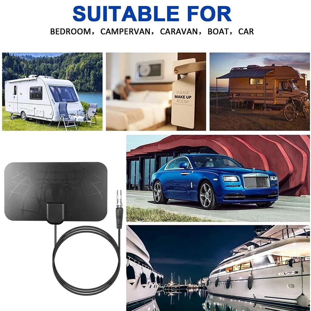 25dB TV Antenna Amplifier - Adjustable Digital Signal Booster for Indoor Car Boat Camper 3000 Miles