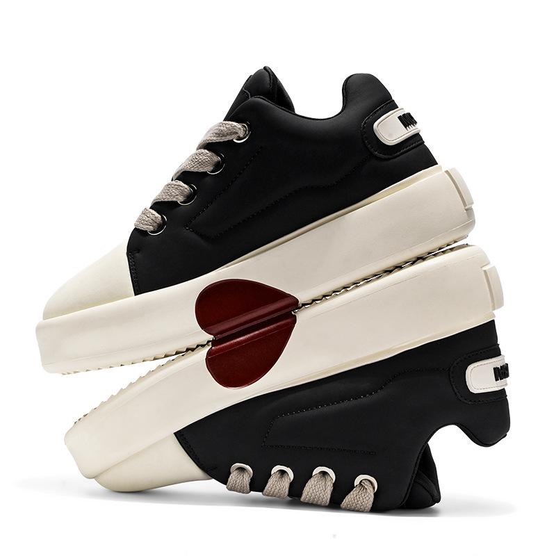 

Мужские модные повседневные низкие кеды на толстой подошве, увеличивающие рост, белого цвета, в форме сердца, для осени и зимы Size 44