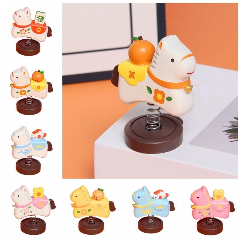 Cartoon Resin Cartoon Horse Statue Handcrafted Rocking Horse Figurine  Home Decoration