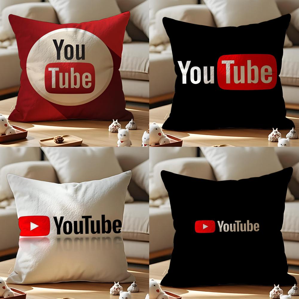 Panika Chen Unisex Youtube Cushion Cover Anti-Dustmite Pillowcase Invisible Zipper Silky Short Plush Sofa Cushion Cover