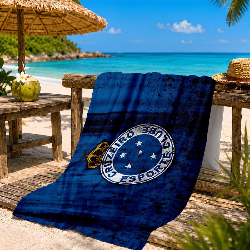 Fc Emblem Printed Microfiber Beach Towel, Soft And Absorbent, Quick-Dry, Ideal for Summer Travel, Beach Essential, Swimming Pool