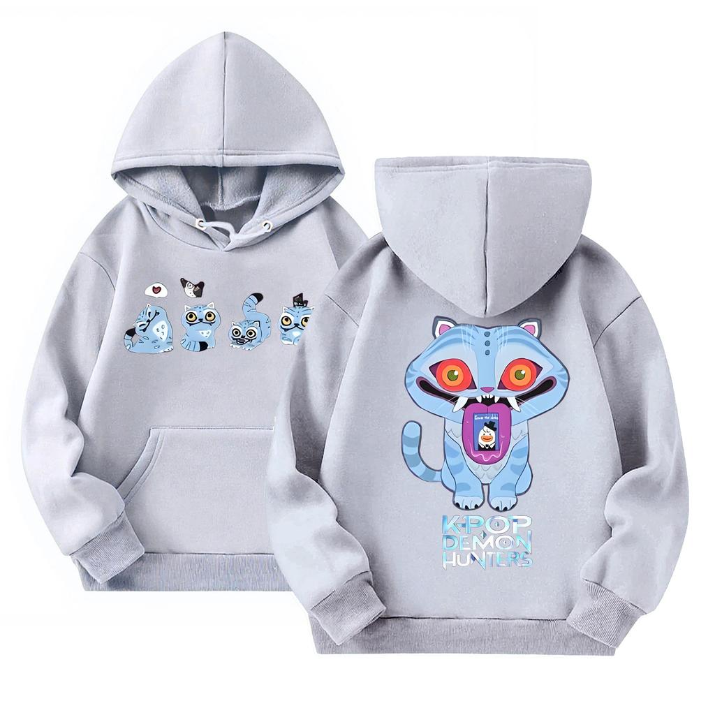 Children's Casual Round Neck Printed Pullover Long-sleeved Hooded Sweatshirt Top