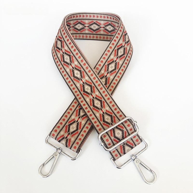 Ethnic Style Pattern Shoulder Strap Women's Backpack Accessories Multi-color Women's Bag Webbing Adjustable Widening Metal Hook