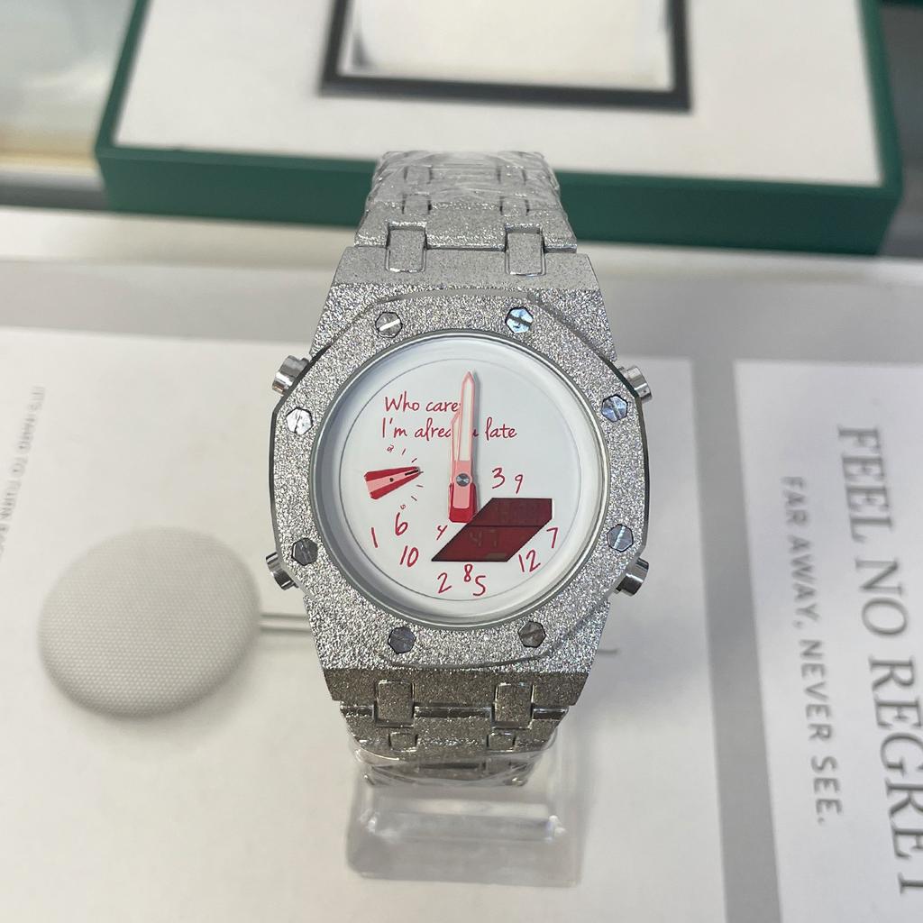 Men's Digital Analog Watch Dual Display Waterproof Luminous Multifunction Quartz Wristwatch