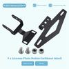 Foldable Adjustable Metal License Plate Holder, Black, Short Tail Design for Motorcycles