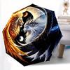 1pc Mythical Lion and Dragon Automatic Folding Umbrella - 3 Folding Design, Vivid Cartoon Pattern, Suitable for Outdoor Activities, A Gift for Fa