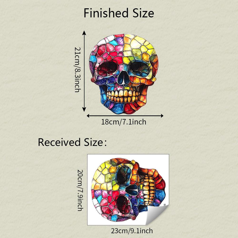 Creative Colored Skull Glass Window Home Beautification and Decoration Static Window Stickers