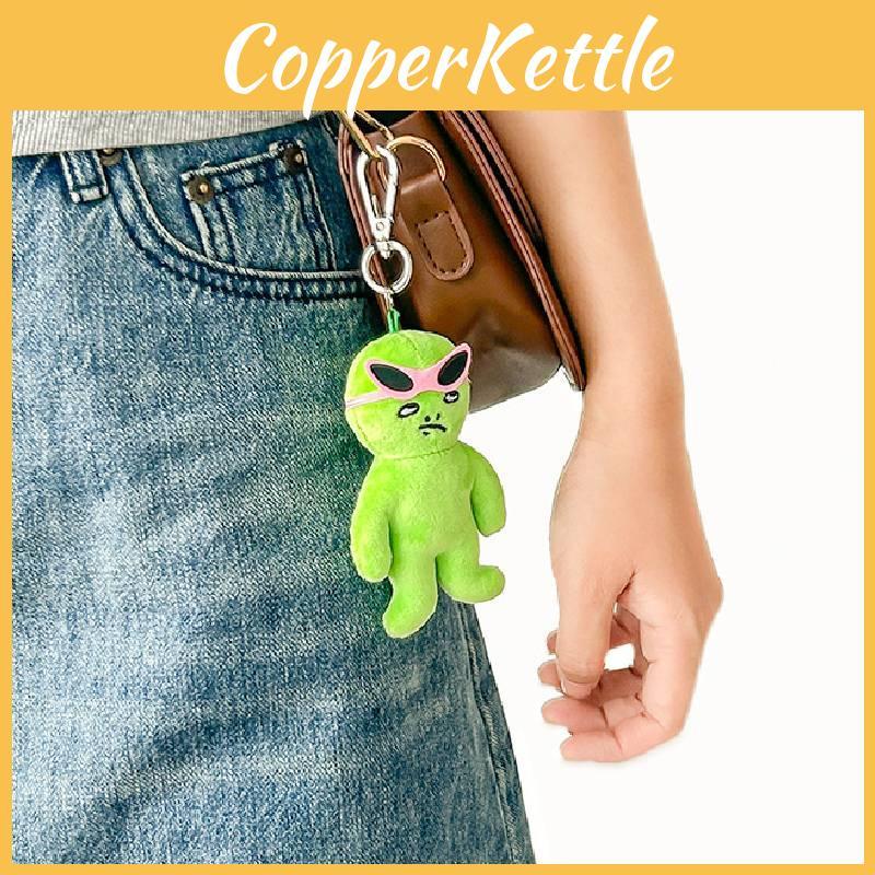 Authentic Creative Angry Alien Plush Keychain Cute Quirky Cartoon Doll Accessory
