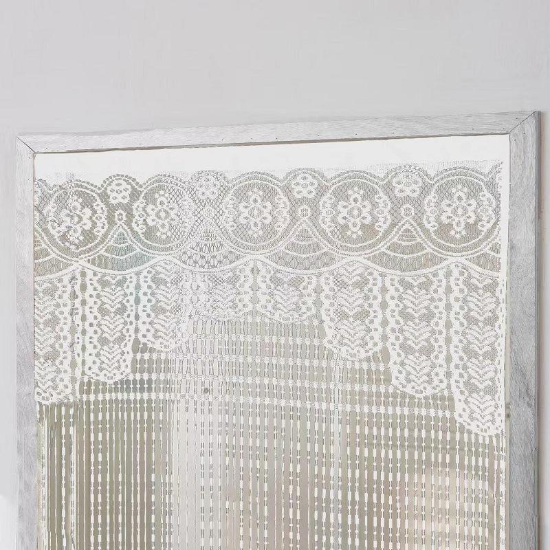 Jacquard Quasten Vorhang Raumteiler, 100x200cm Türvorhang für Wohnzimmer, Heimdeko Sichtschutz, Leichte Hängepartition