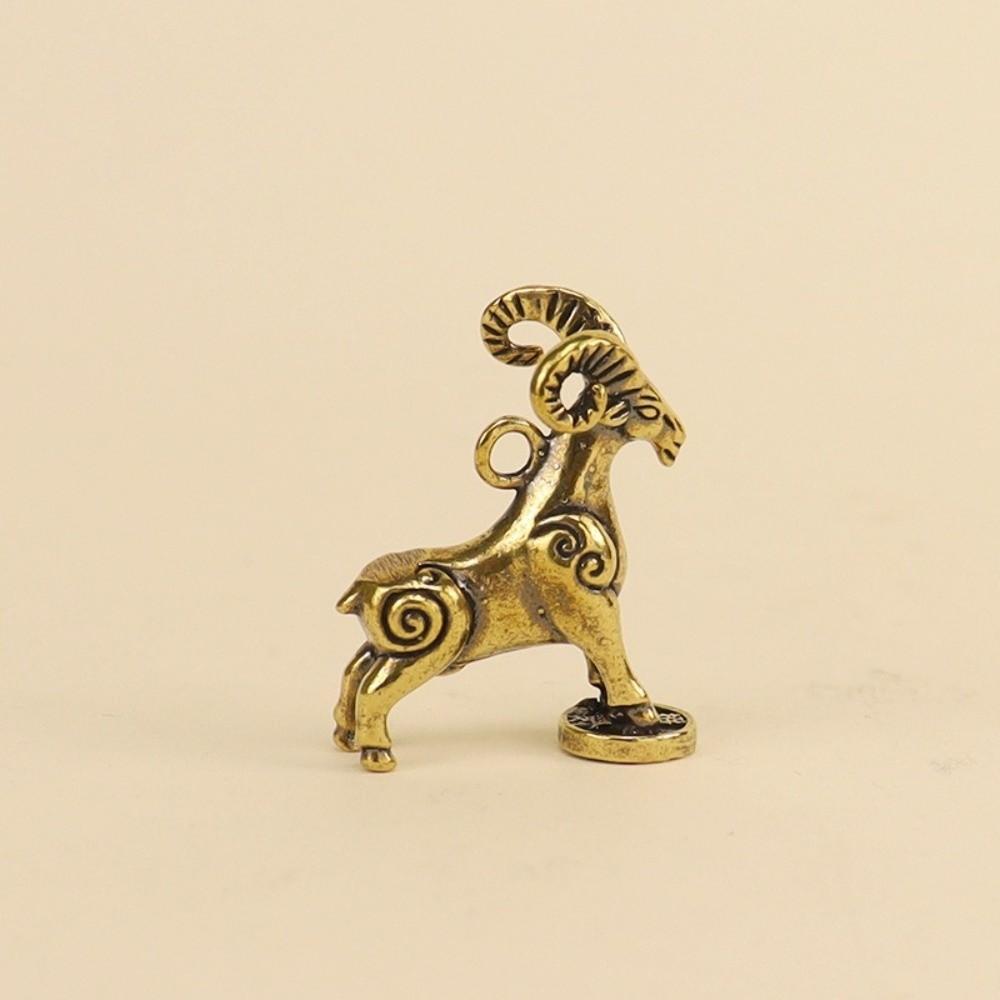 1PC Solid Brass Body Brass Animal Craft Flat Base Frame Feng Shui Decor Study Table Decor