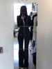 Korean Style Hooded Cardigan & High-Waisted Long Pants Set for Women - Autumn/Winter Fashion