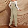 Damen einfarbiger Cord Latzhose mit weitem Bein ärmellose Weste Tasche lässiger Jumpsuit