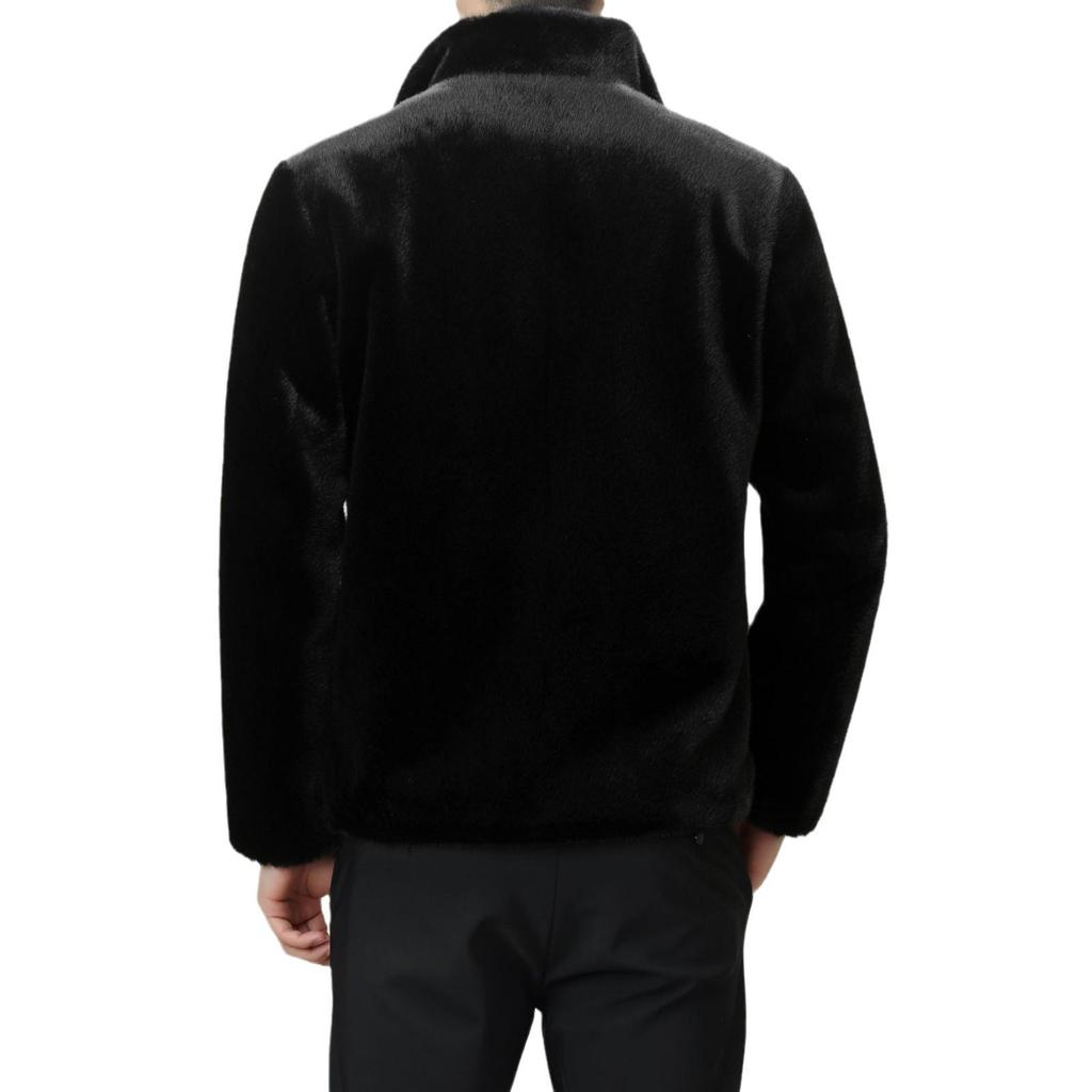 Men's Golden Mink Velvet Winter Coat 2025: Middle-Aged Fashion, Casual Warm Fleece Jacket, Loose Fit Outerwear
