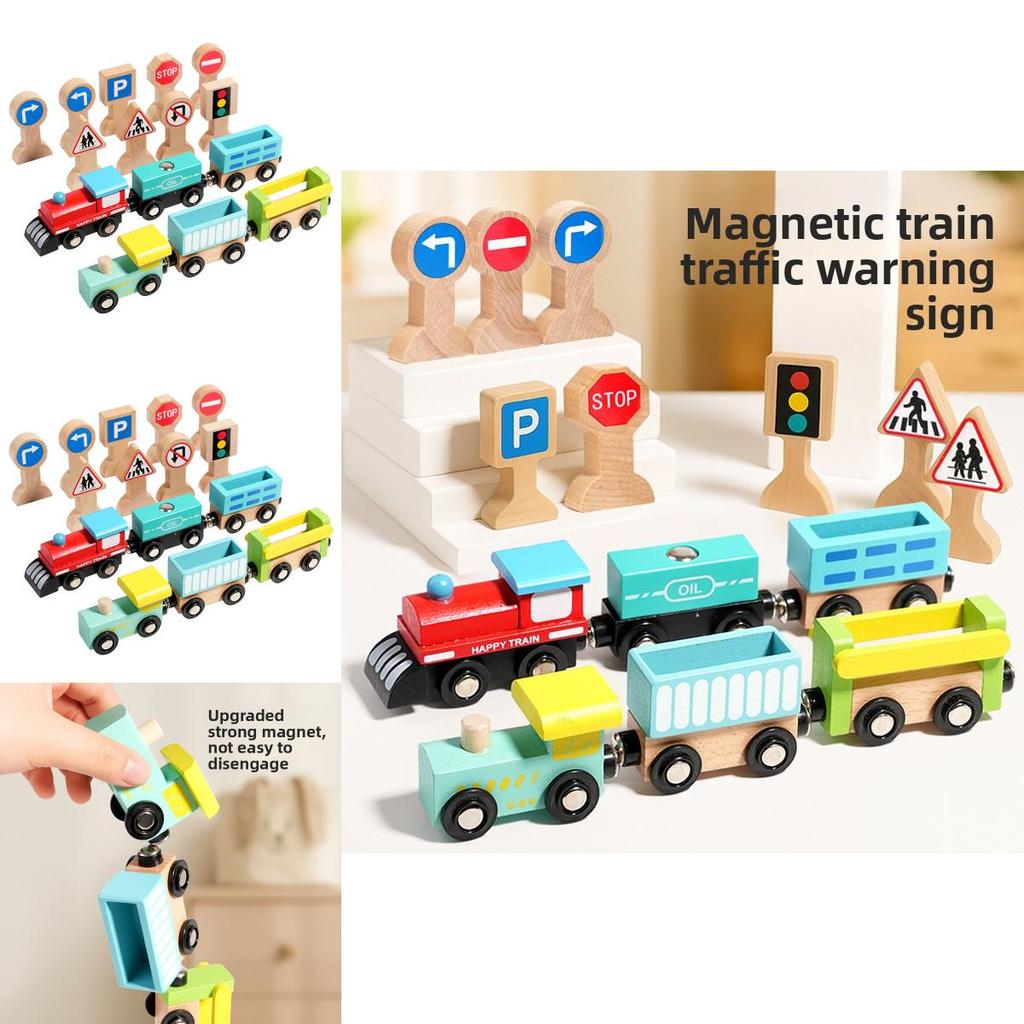 Wooden Toy Train Track Set With Diy Assembly For Kids Educational Play