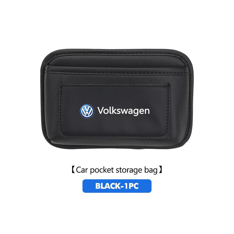 UNYDV1 For Volkswagen VW Leather Car Storage Pocket Phone Holder Seat Side Sundries Bag Beetle CC B5 B6 B7 EOS GTI MK2 MK4 MK5 MK6