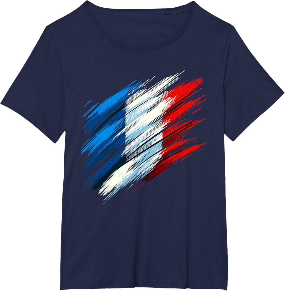 France French Flag Drapeau Français T-Shirt Short Sleeve Casual 100% Cotton Shift
