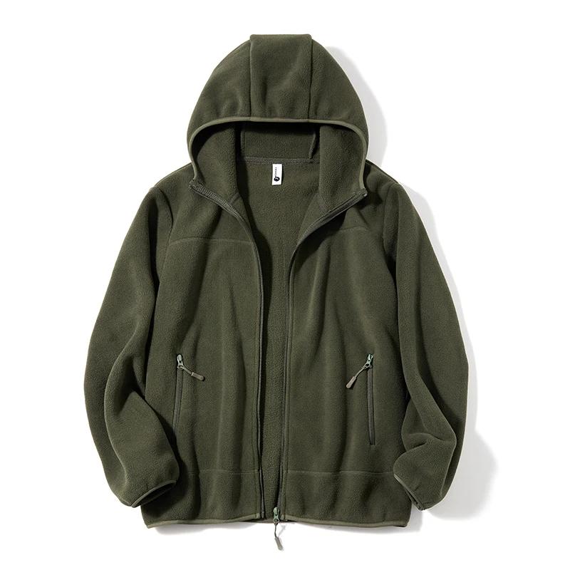 Męska polarowa kurtka z kapturem 2026 Jesień Zima Unisex Kurtka płaszcze Męskie Lekkie bluzy Męska polarowa bluza